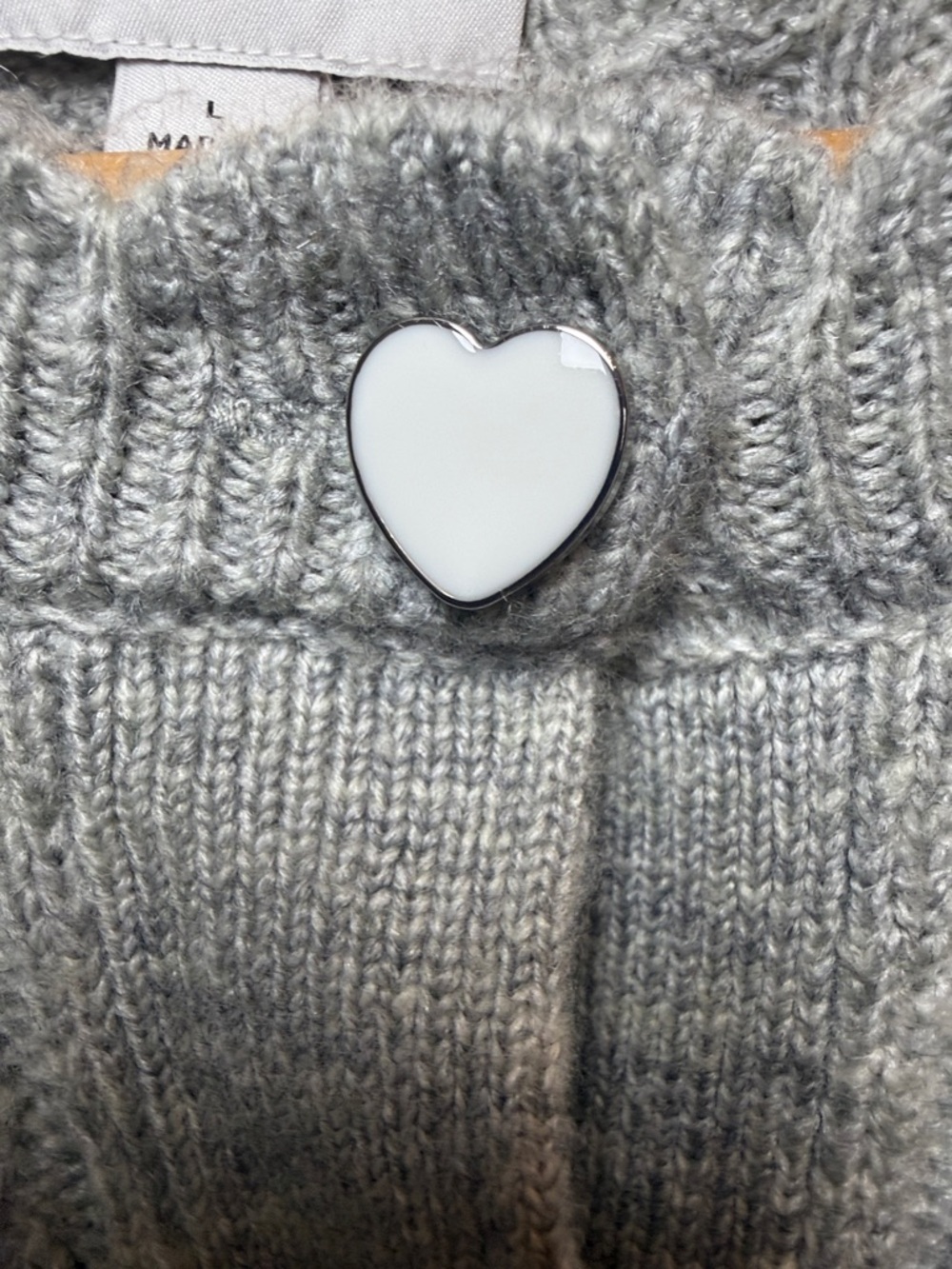 CeCe Light Gray Cable Knit Boxy Cardigan - Picture 7 of 15